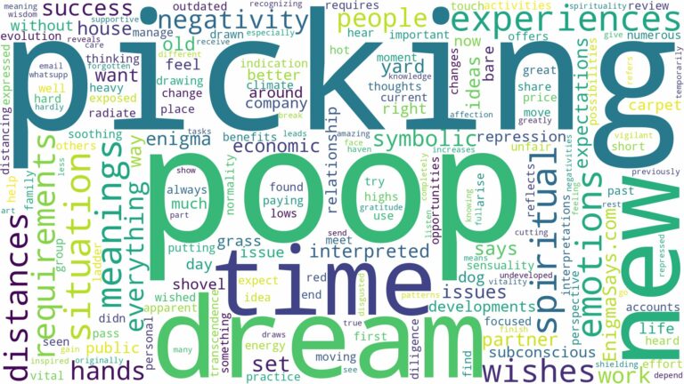 dream of picking up poop and related dreams with their meanings in a word cloud