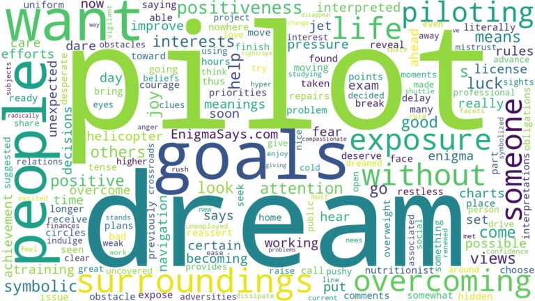 dream about pilot and related dreams with their meanings in a word cloud