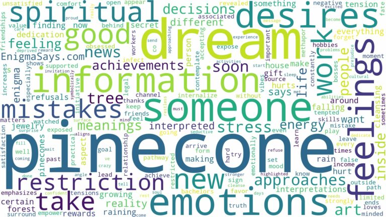 dream about pinecone and related dreams with their meanings in a word cloud