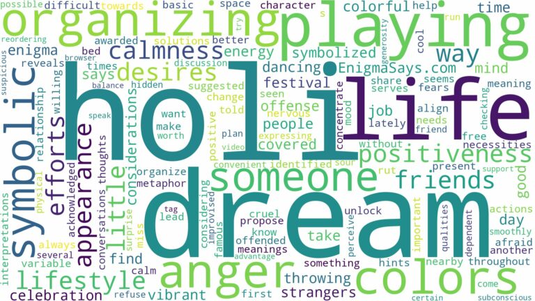 dream of playing holi and related dreams with their meanings in a word cloud