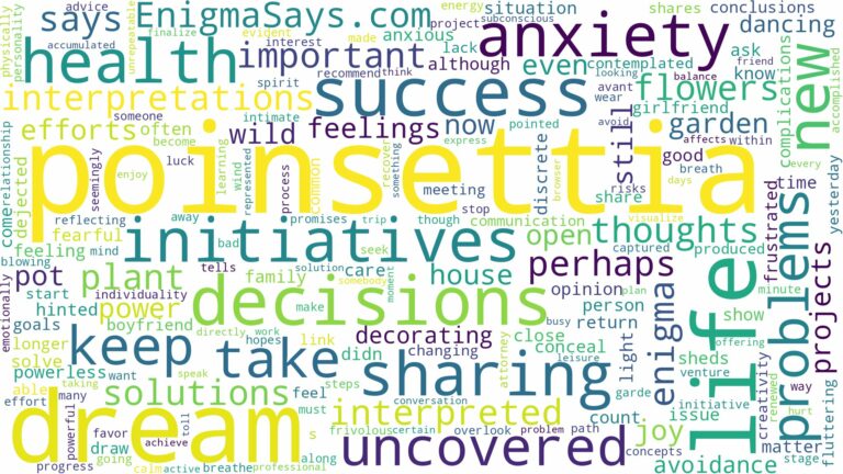 dream about poinsettia and related dreams with their meanings in a word cloud