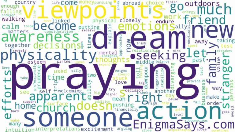 dreaming of praying with someone and related dreams with their meanings in a word cloud