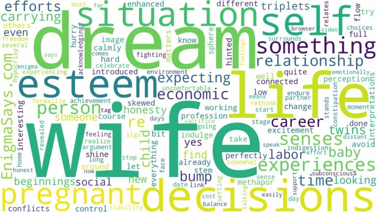 dream about pregnant wife and related dreams with their meanings in a word cloud