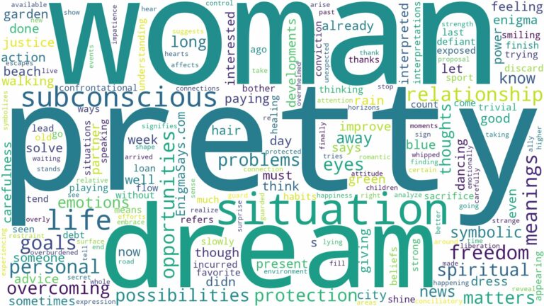 dream about pretty woman and related dreams with their meanings in a word cloud