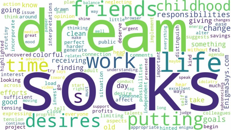 dream of putting on socks and related dreams with their meanings in a word cloud