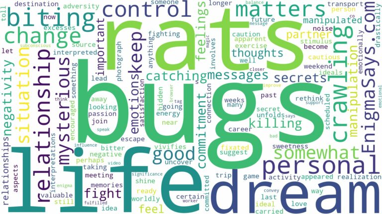 dreams about rats and bugs and related dreams with their meanings in a word cloud