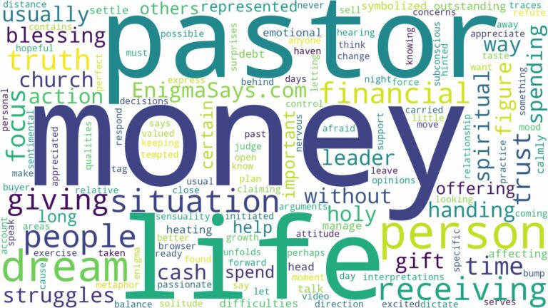 dreaming of receiving money from a pastor and related dreams with their meanings in a word cloud