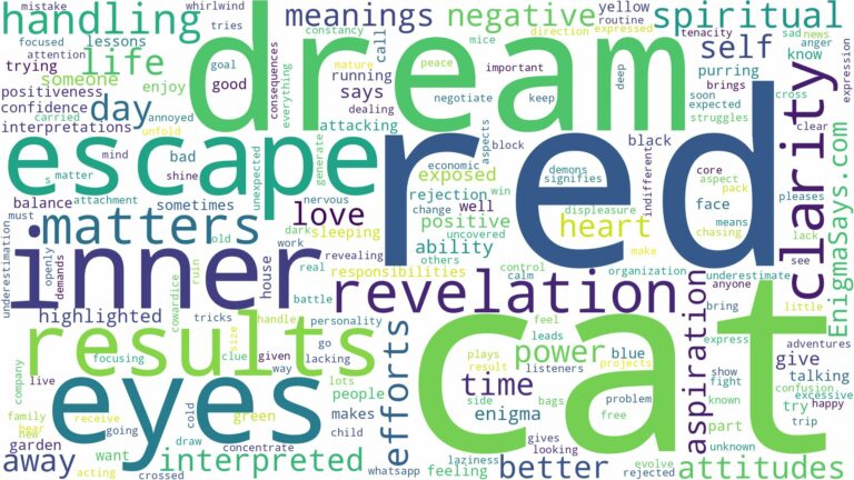 dream about red cat and related dreams with their meanings in a word cloud