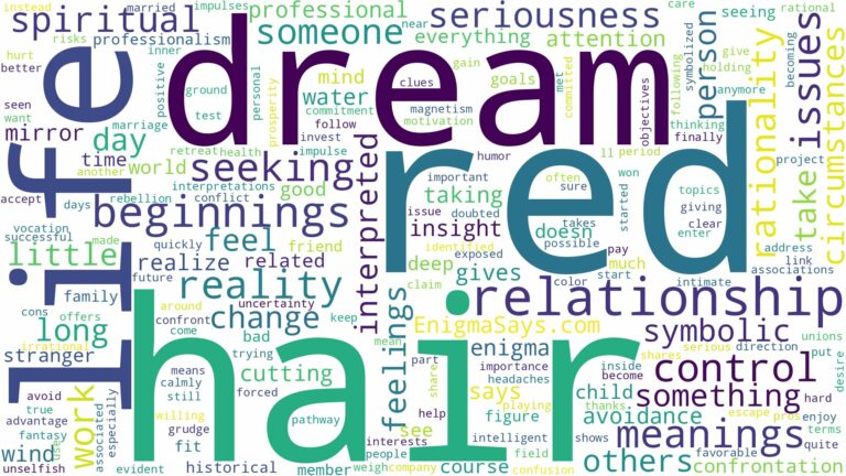 dream about red hair and related dreams with their meanings in a word cloud