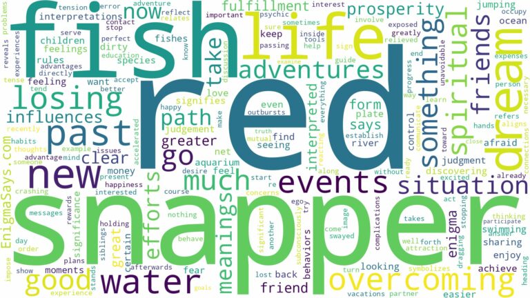 dream about red snapper fish and related dreams with their meanings in a word cloud