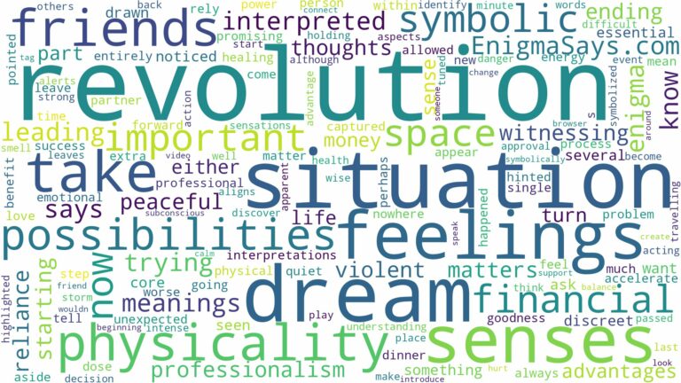 dream about revolution and related dreams with their meanings in a word cloud