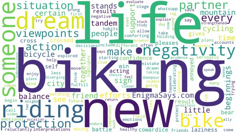 dreaming of riding a bike with someone and related dreams with their meanings in a word cloud
