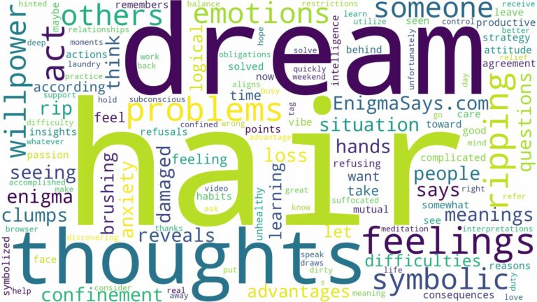dream of ripping hair out and related dreams with their meanings in a word cloud