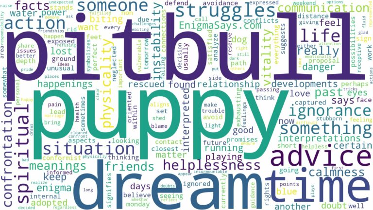 dream about a pitbull puppy and related dreams with their meanings in a word cloud