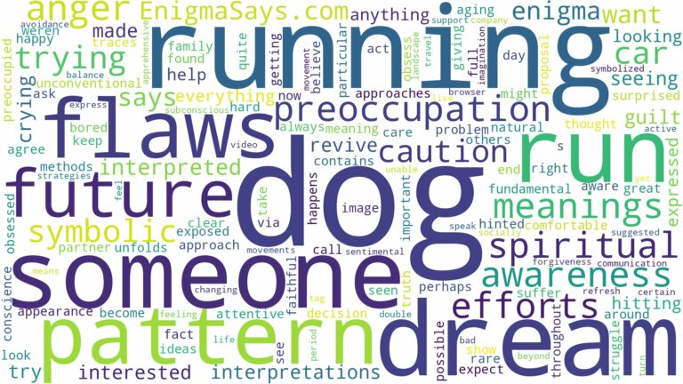 dreaming of running over a dog and related dreams with their meanings in a word cloud