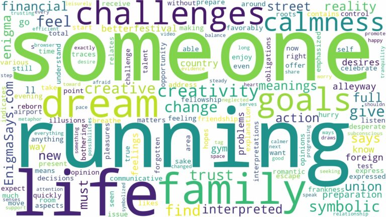 dream of running to someone and related dreams with their meanings in a word cloud