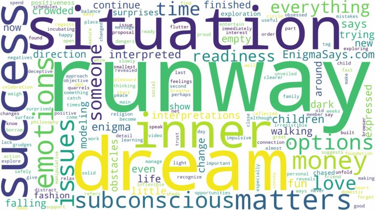 dream about runway and related dreams with their meanings in a word cloud