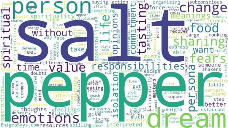 dream about salt and pepper and related dreams with their meanings in a word cloud