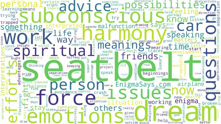 dream about seatbelt and related dreams with their meanings in a word cloud