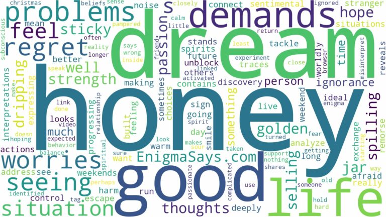 dream of seeing honey and related dreams with their meanings in a word cloud