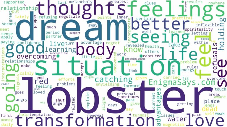 dream of seeing lobster and related dreams with their meanings in a word cloud