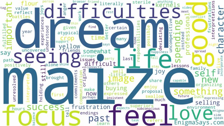 dream of seeing maize and related dreams with their meanings in a word cloud