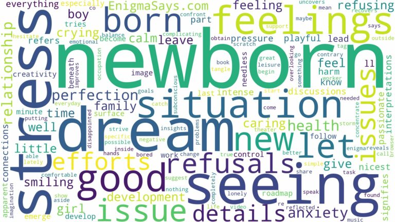 dreaming of seeing new born and related dreams with their meanings in a word cloud