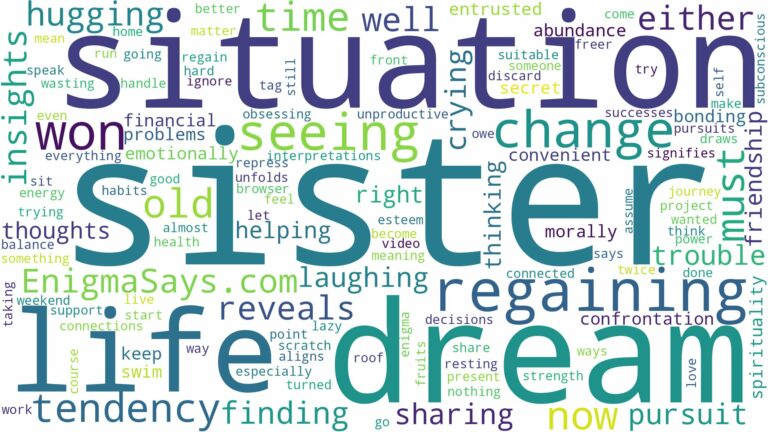 dream of seeing sister and related dreams with their meanings in a word cloud