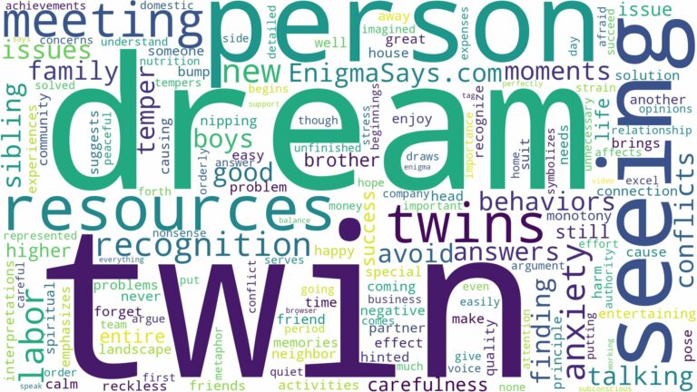 dream of seeing twins and related dreams with their meanings in a word cloud