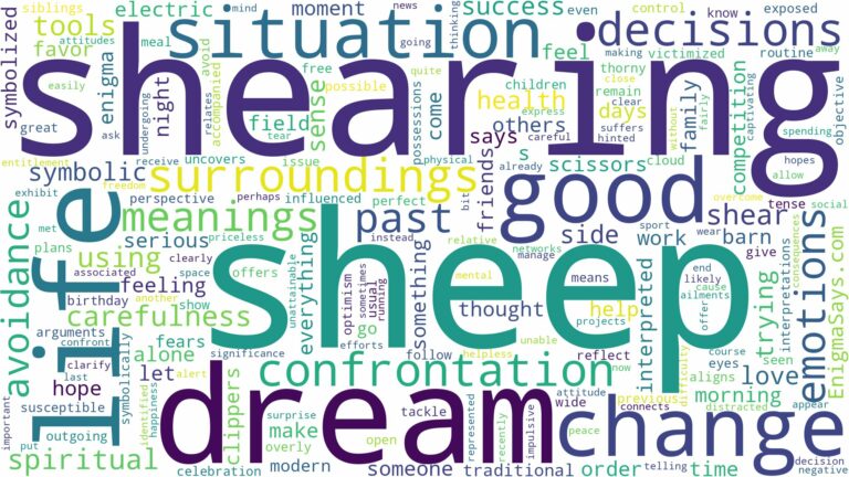 dream of shearing sheep and related dreams with their meanings in a word cloud