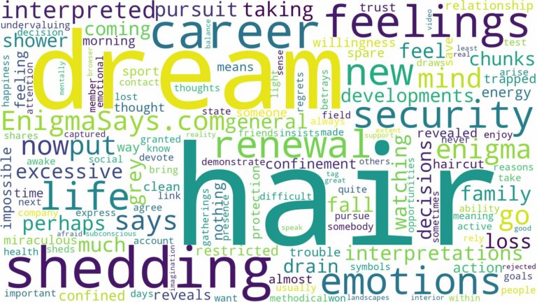 dream of shedding hair and related dreams with their meanings in a word cloud