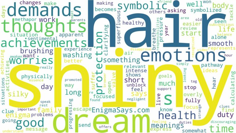 dream about shiny hair and related dreams with their meanings in a word cloud