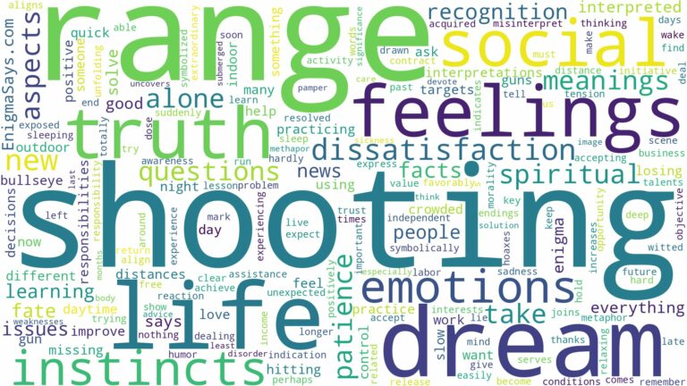 dream of shooting range and related dreams with their meanings in a word cloud