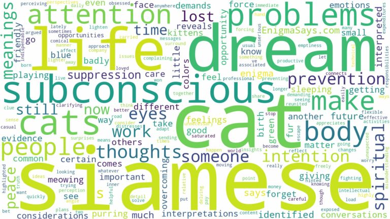dream about siamese cat and related dreams with their meanings in a word cloud