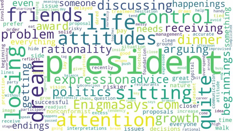 dreaming of sitting with the president and related dreams with their meanings in a word cloud