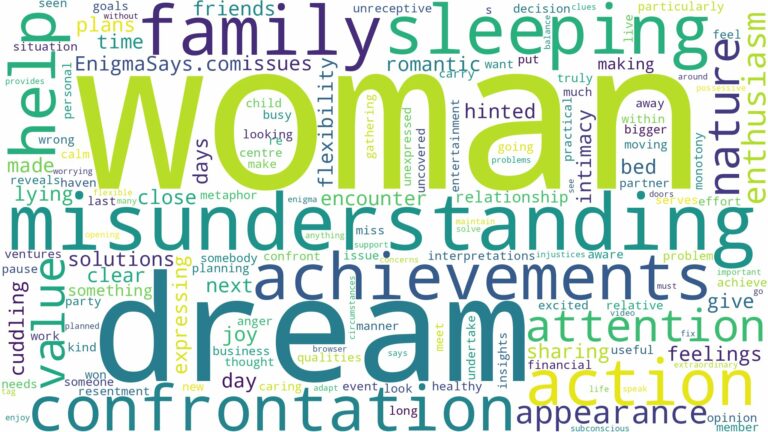 dreaming of sleeping with a woman and related dreams with their meanings in a word cloud