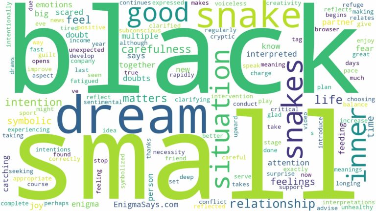 dream about small black snake and related dreams with their meanings in a word cloud