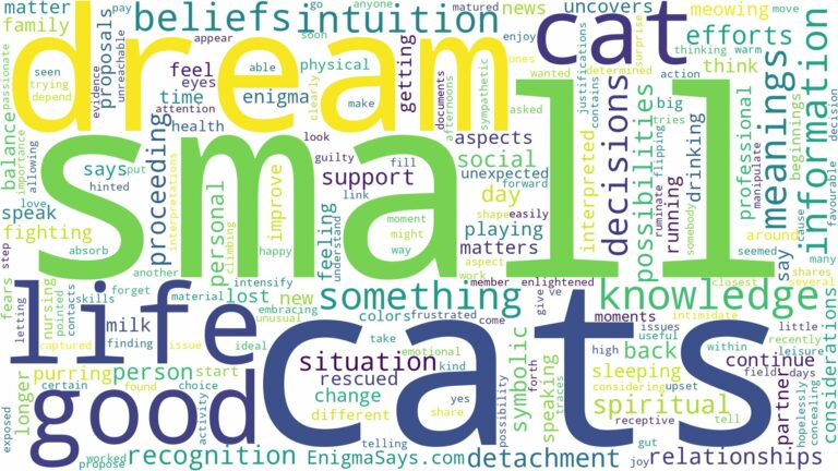dream about small cat and related dreams with their meanings in a word cloud