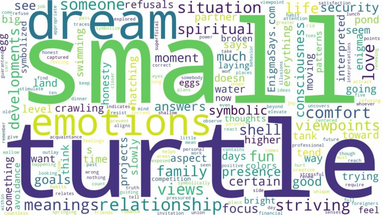 dream about small turtle and related dreams with their meanings in a word cloud