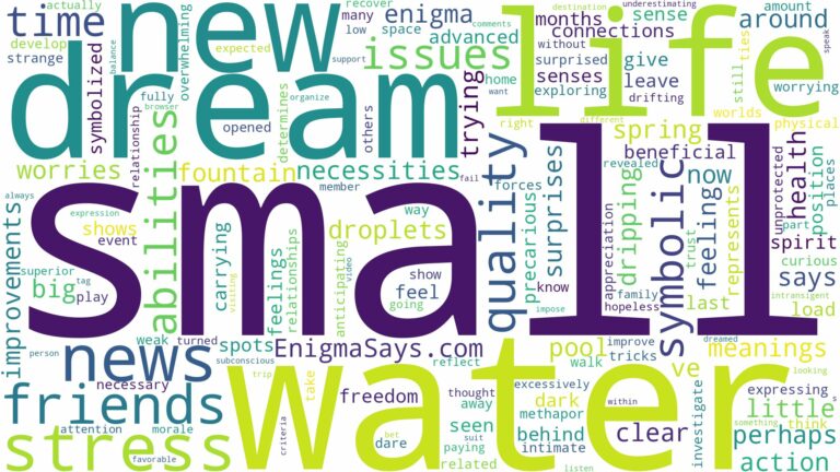 dream about small water and related dreams with their meanings in a word cloud