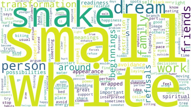 dream about small white snake and related dreams with their meanings in a word cloud