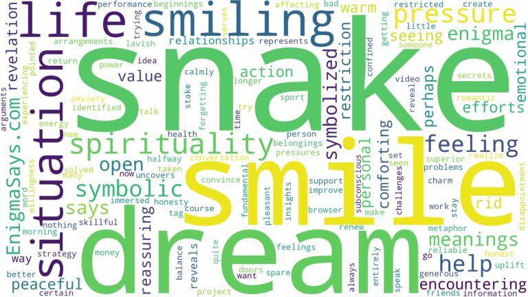 dream of smiling snake and related dreams with their meanings in a word cloud