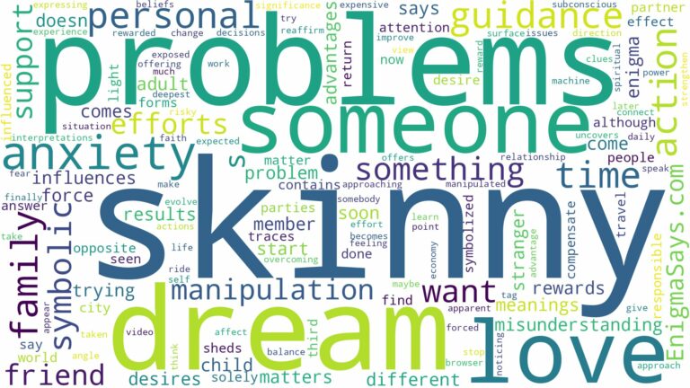 dreaming about someone being skinny and related dreams with their meanings in a word cloud