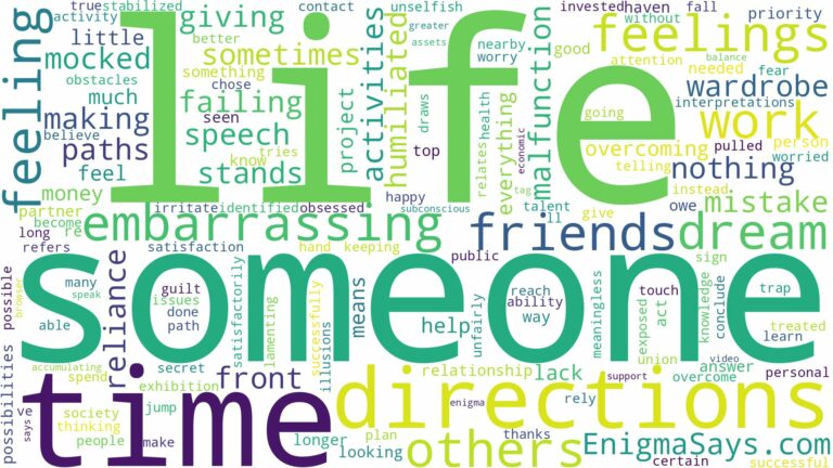 dreaming of someone embarrassing you and related dreams with their meanings in a word cloud