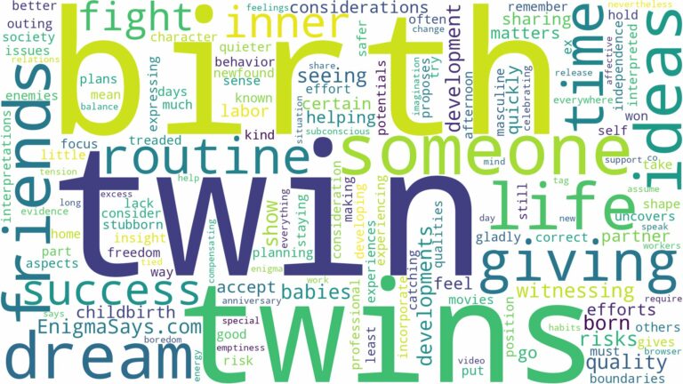 dreaming about someone giving birth to twins and related dreams with their meanings in a word cloud