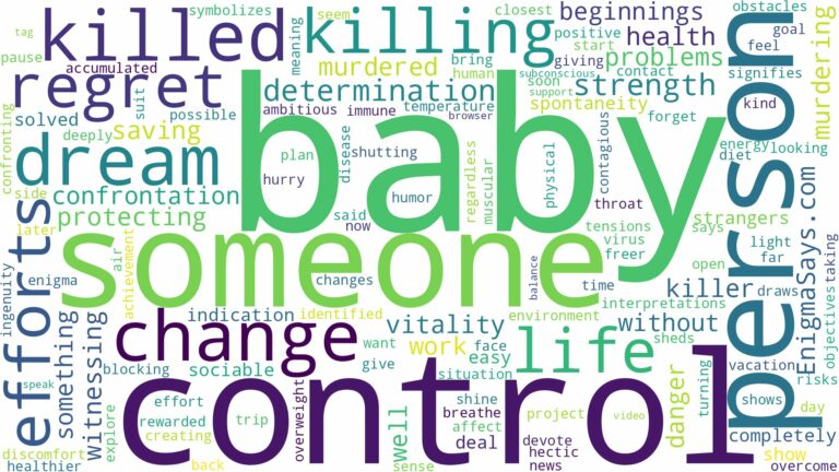 dreaming about someone killing a baby and related dreams with their meanings in a word cloud
