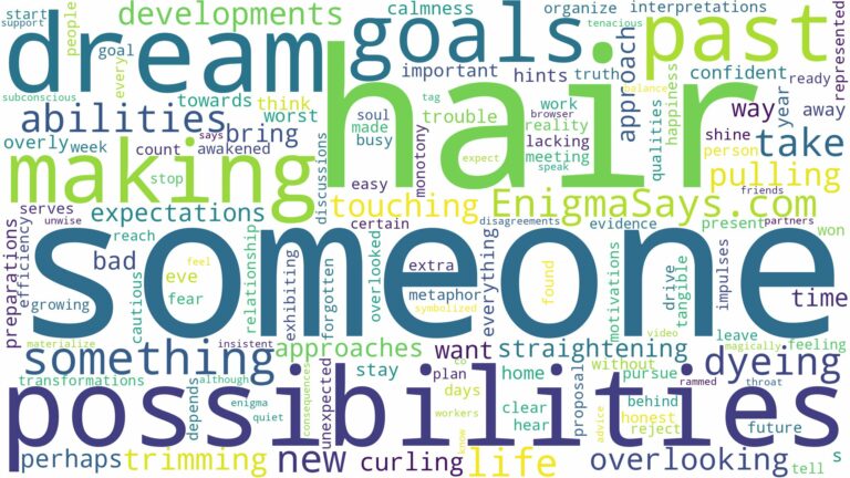 dreaming about someone making your hair and related dreams with their meanings in a word cloud