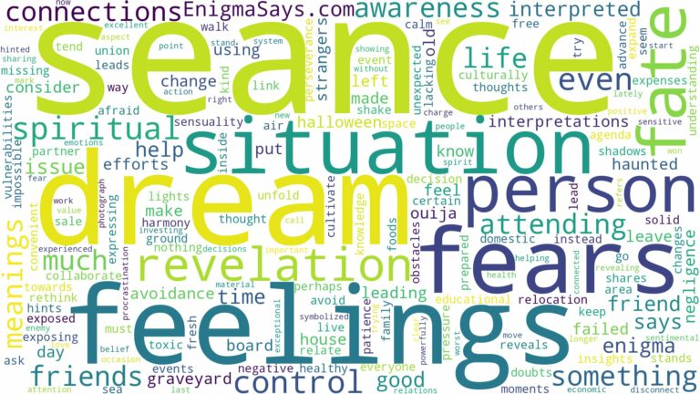 dream about a seance and related dreams with their meanings in a word cloud