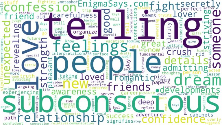 dreaming about someone telling you they like you and related dreams with their meanings in a word cloud
