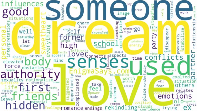 dream about someone you used to love and related dreams with their meanings in a word cloud